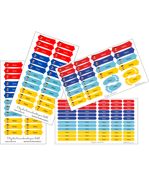 Pack Escolar - Etiquetas adesivas e termoaderentes