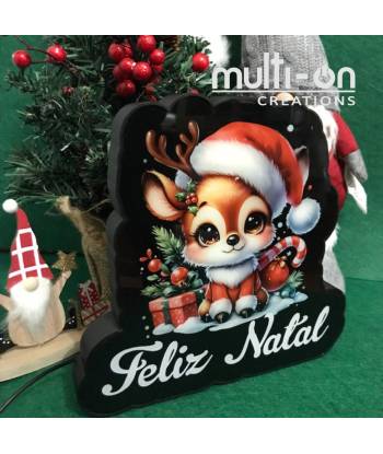 Rena - Feliz Natal com iluminação 3D