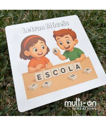 Conjunto de 100 letras móveis