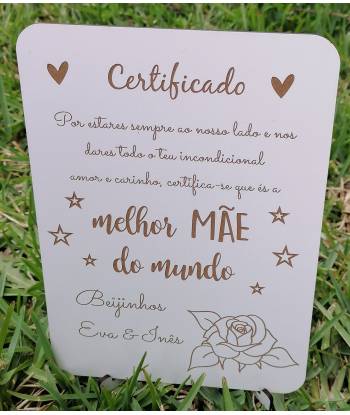 Placa A5 "Certificado"